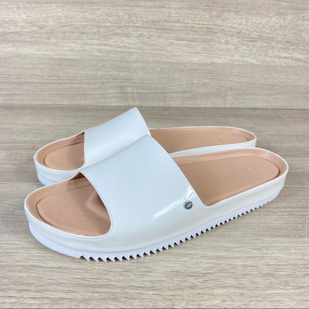 New UGG Jane Patent Leather White Slides